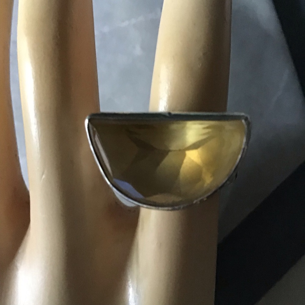 Yellow Quartz and Sterling Ring